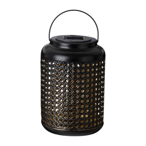 8.75"H Metal Cutout Solar Powered Outdoor Hanging Lantern