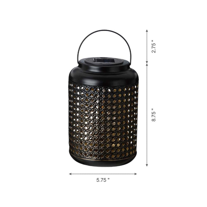 8.75"H Metal Cutout Solar Powered Outdoor Hanging Lantern
