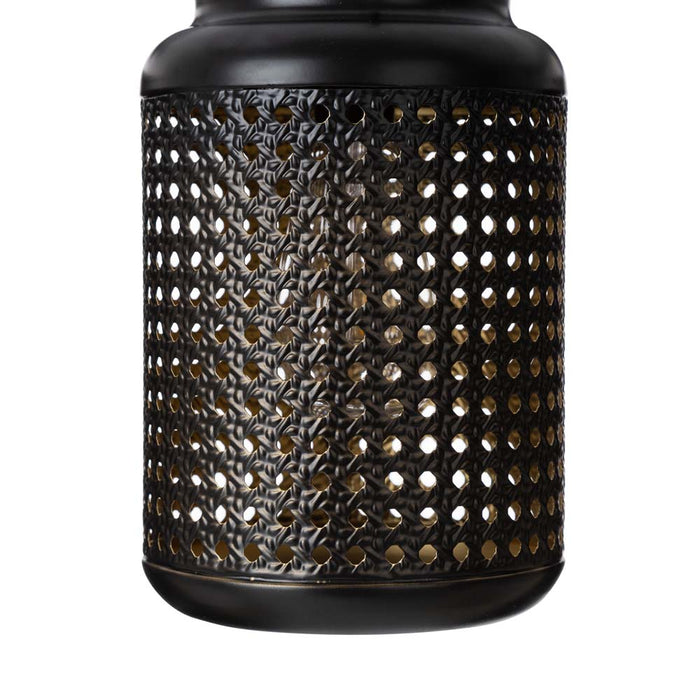 8.75"H Metal Cutout Solar Powered Outdoor Hanging Lantern