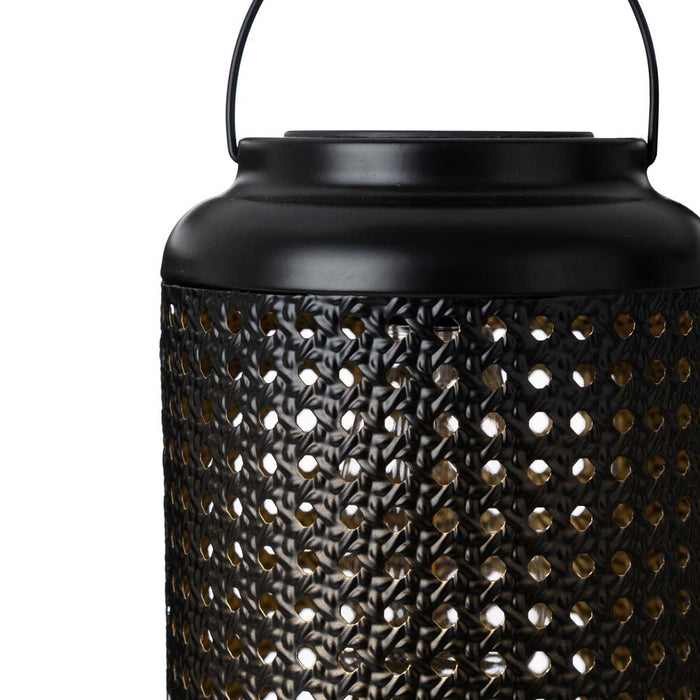 8.75"H Metal Cutout Solar Powered Outdoor Hanging Lantern