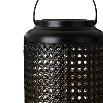 8.75"H Metal Cutout Solar Powered Outdoor Hanging Lantern