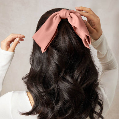 KITSCH - Recycled Fabric Bow Hair Clip - Rosewood