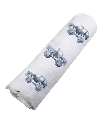 BABY - Indigo Monster Trucks Cotton Swaddle
