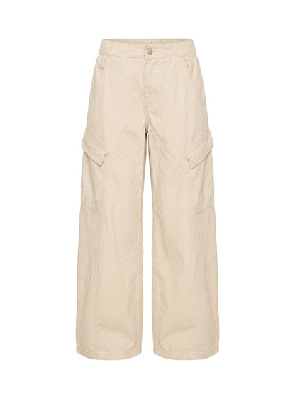 Selective Memory Low Rise Wide Leg Cargo Pants Cream