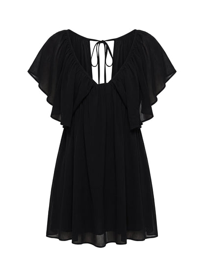Sun Spirit Plunge Flowy Romper Black