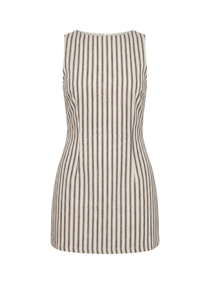Yumiko Romper Brown Stripe