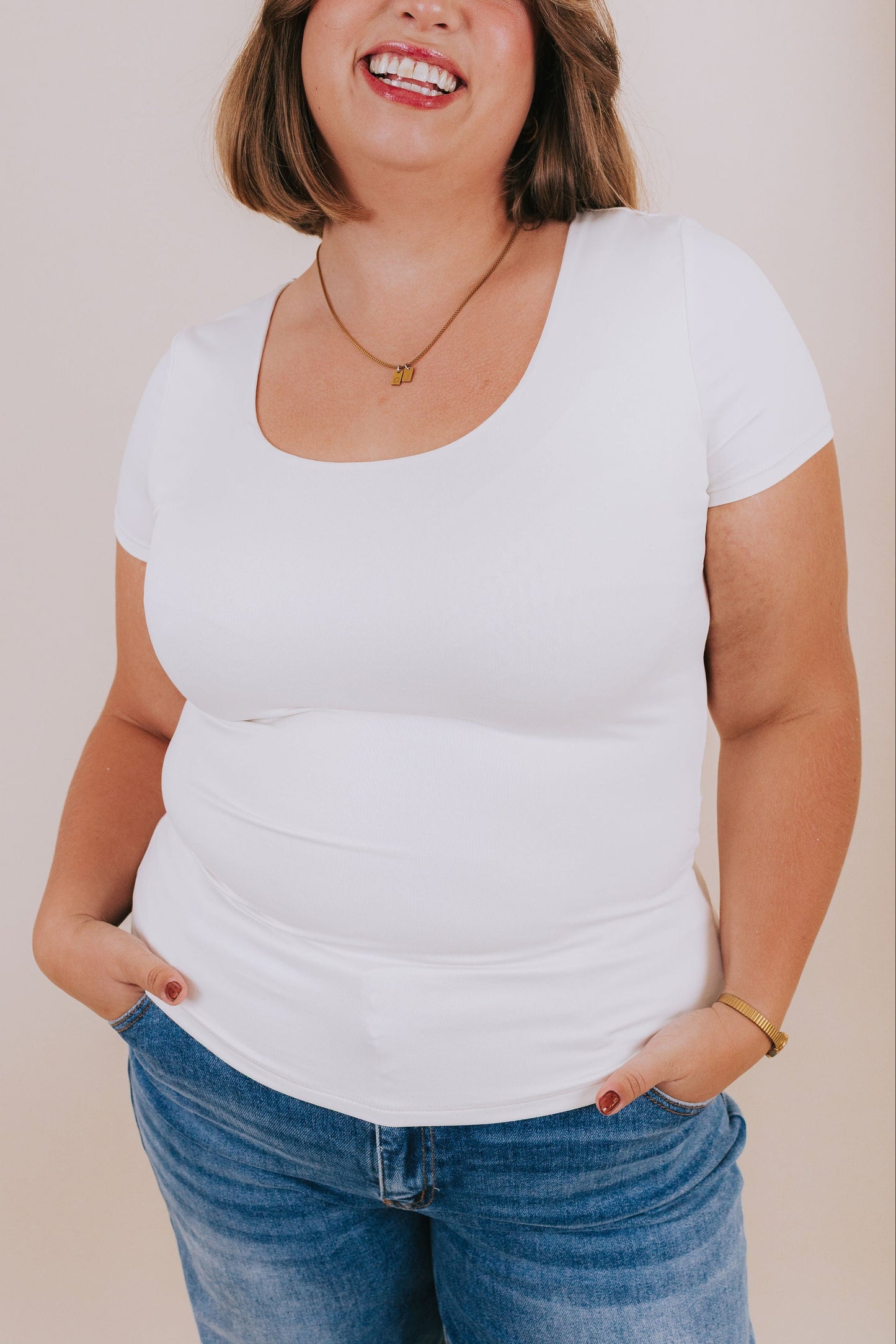 PLUS SIZE - Pure Ivory Top