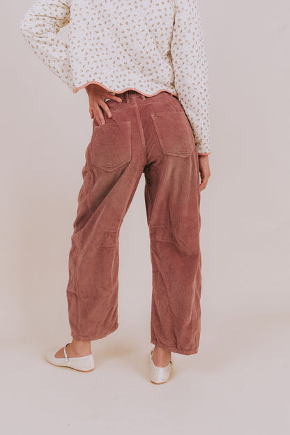 FREE PEOPLE - Good Luck Mid-Rise Cord Barrel Jeans