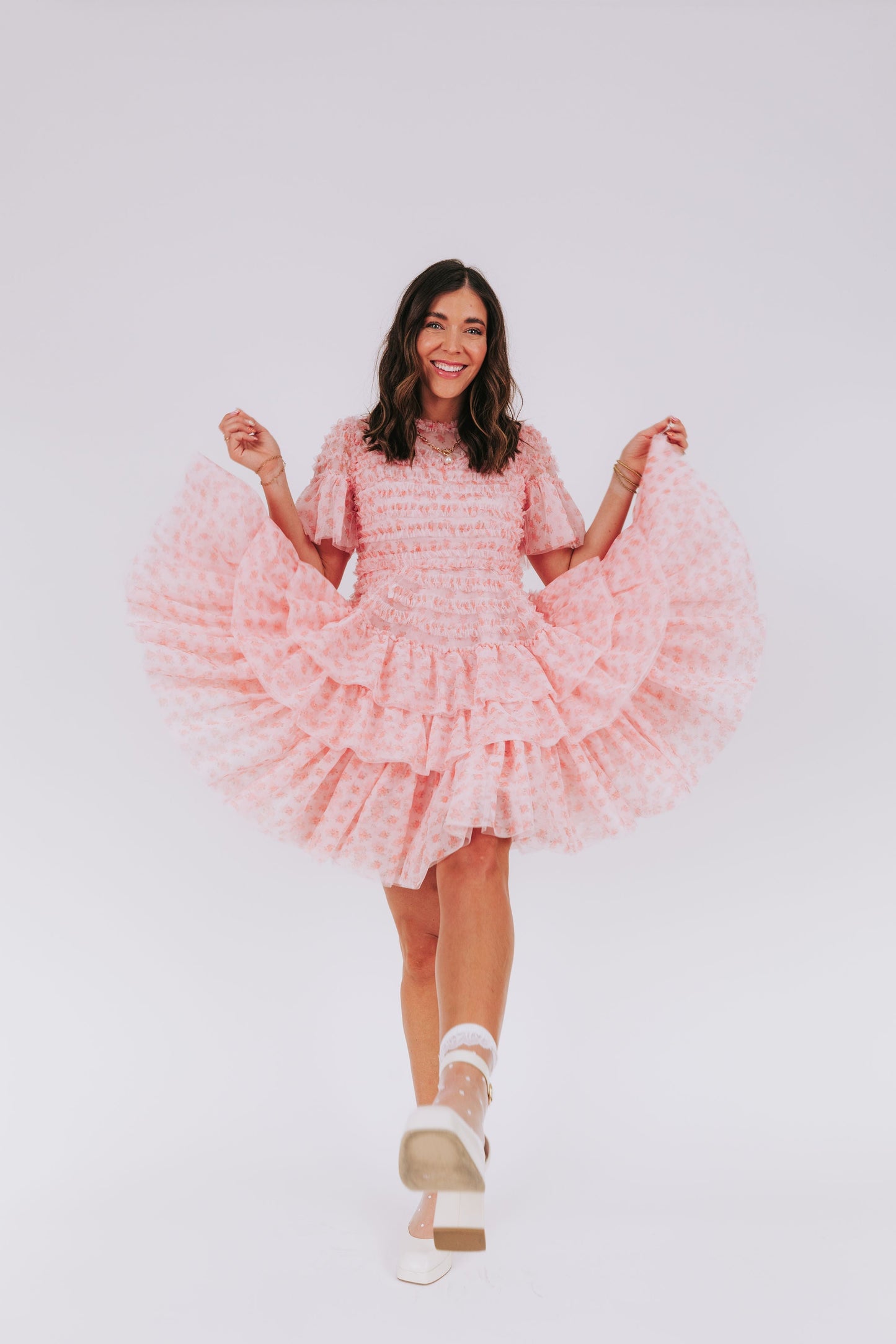 EXCLUSIVE - Cherry Blossom Ripple Dress