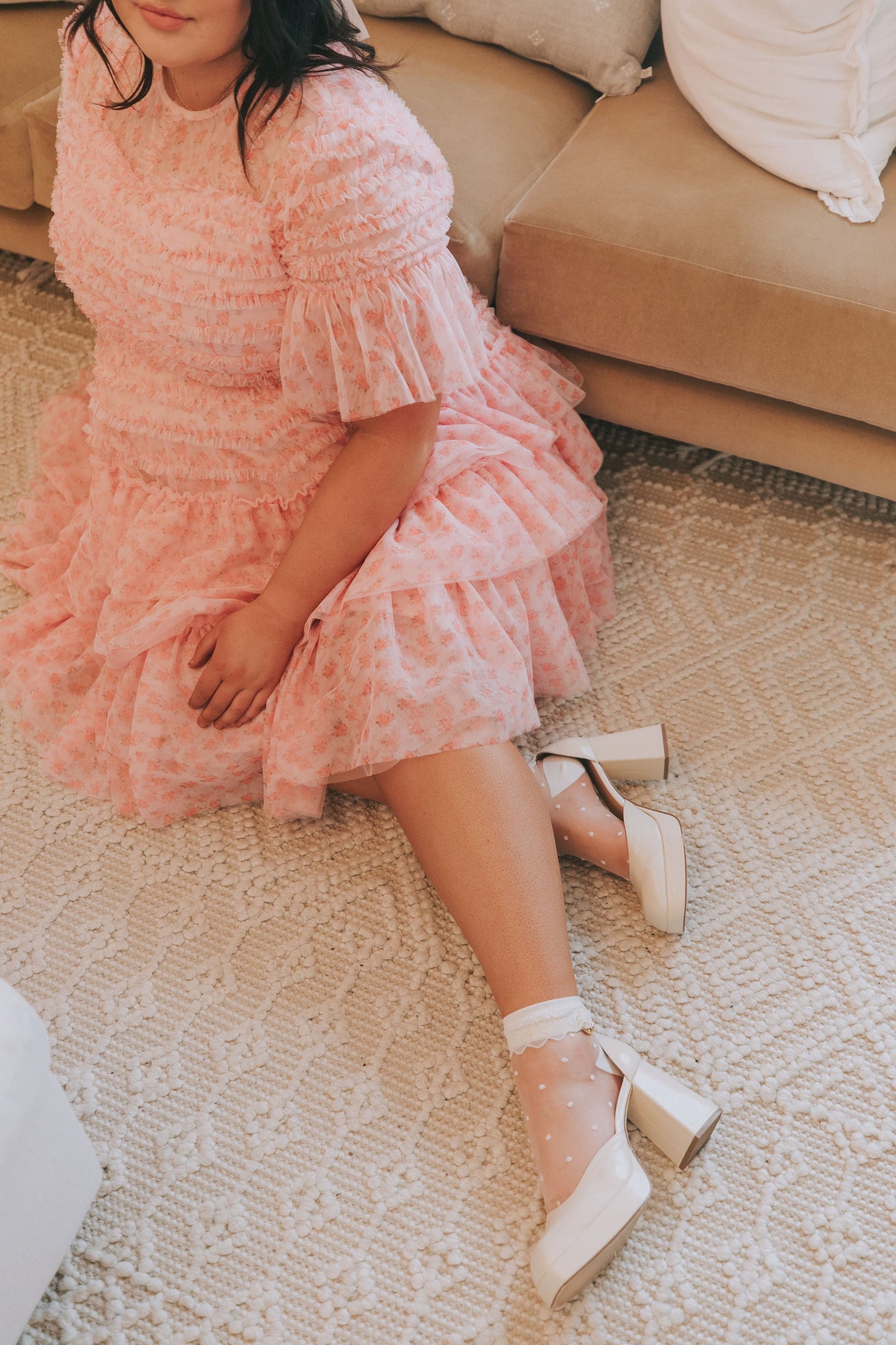 EXCLUSIVE - Cherry Blossom Ripple Dress