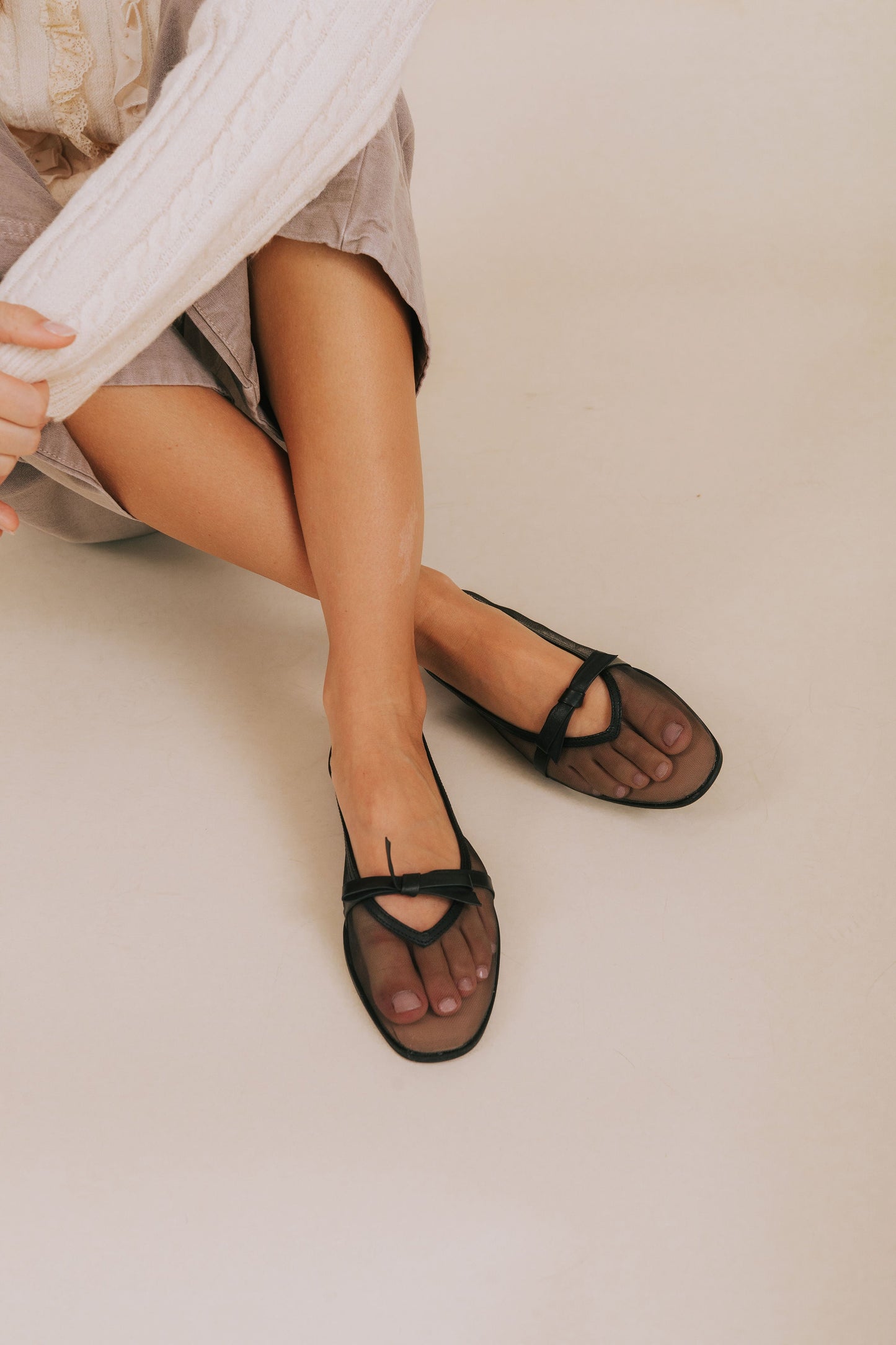 FREE PEOPLE - Mesh Mania Bow Flats