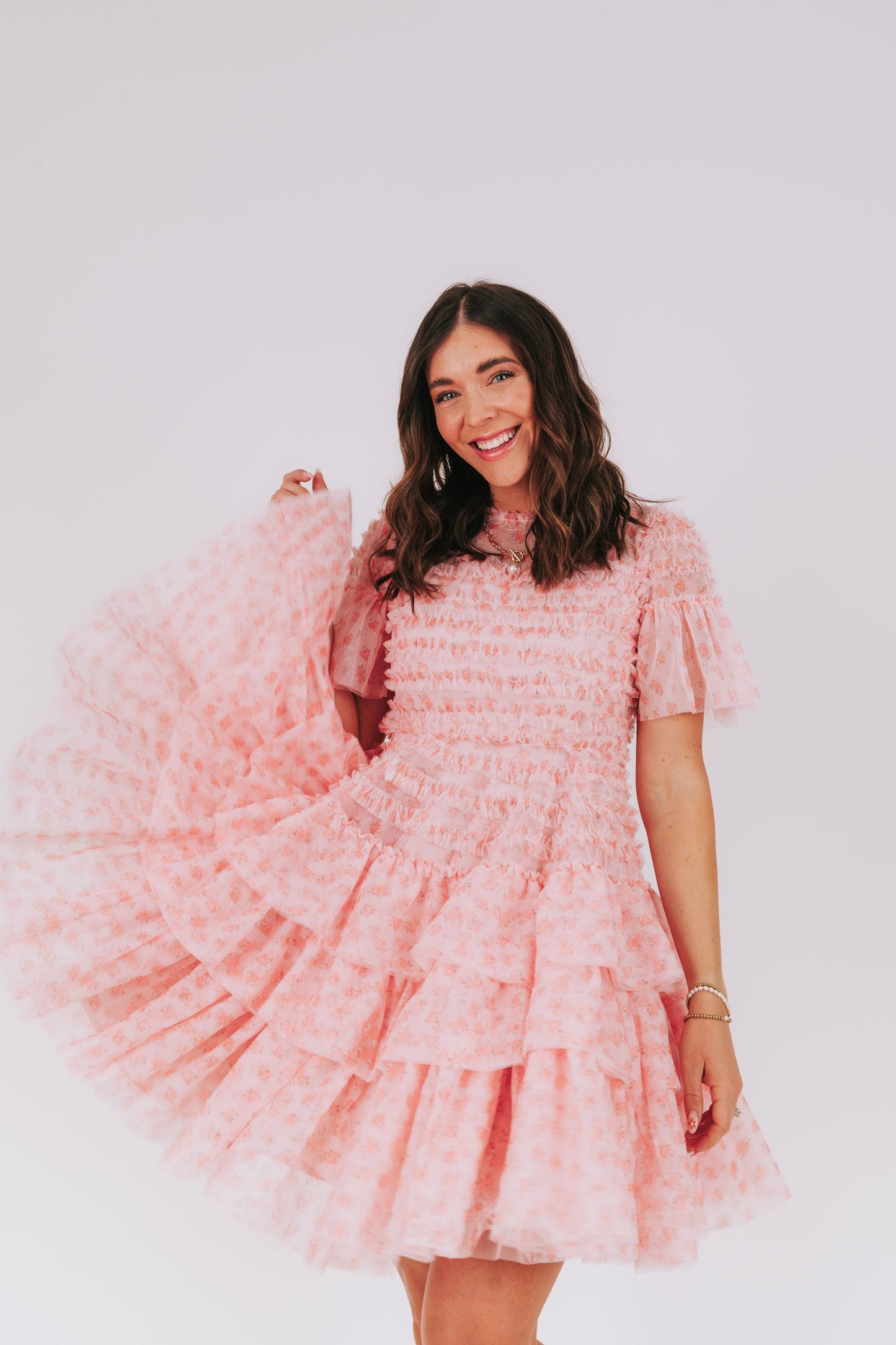 EXCLUSIVE - Cherry Blossom Ripple Dress