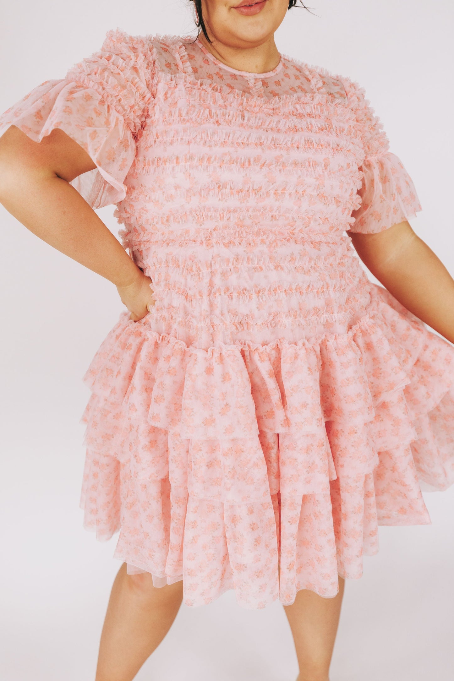 EXCLUSIVE - Cherry Blossom Ripple Dress
