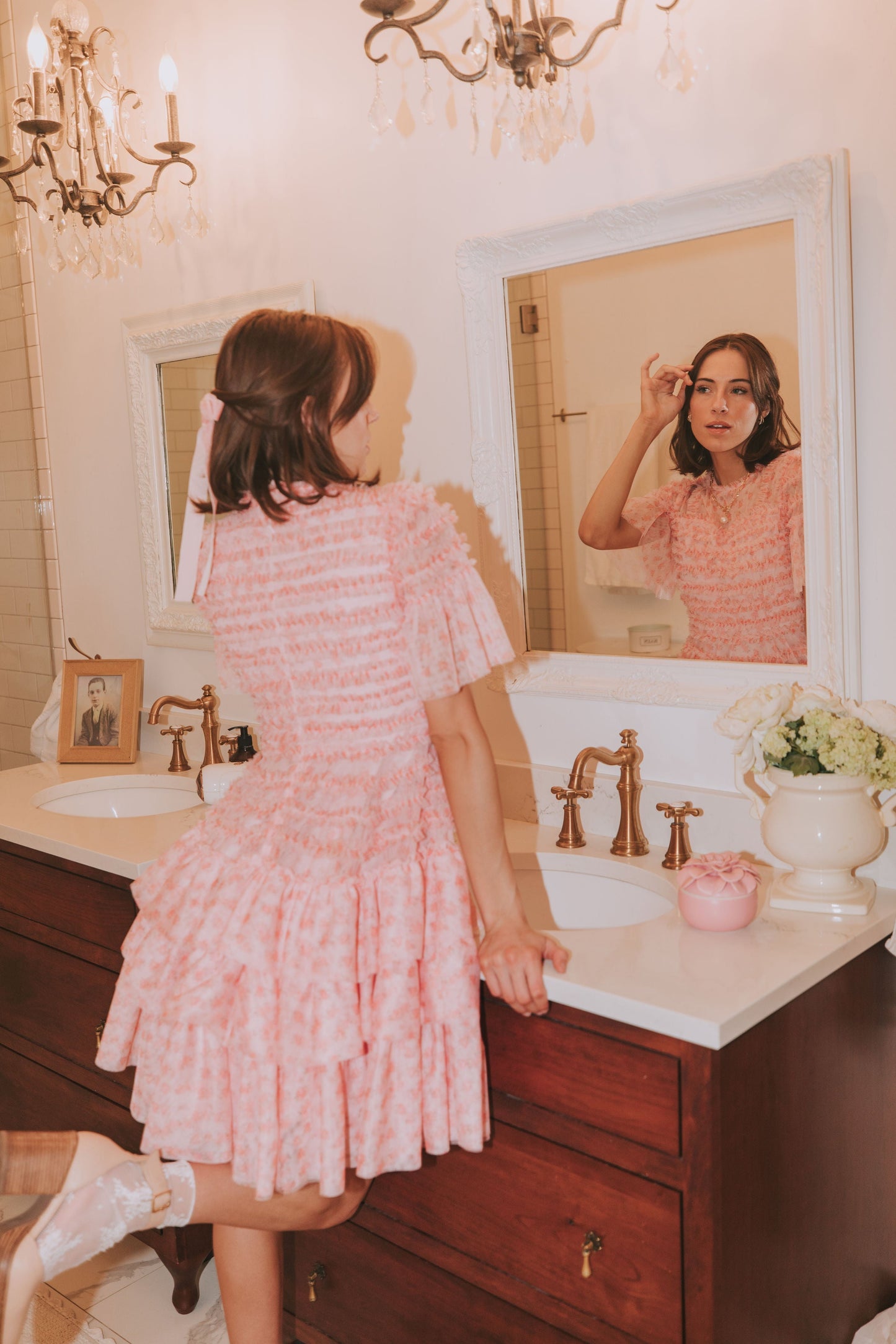EXCLUSIVE - Cherry Blossom Ripple Dress