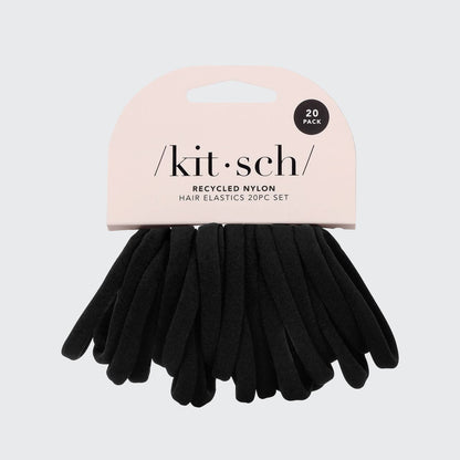 KITSCH - Elastic Hair Ties 20 Pack - Black