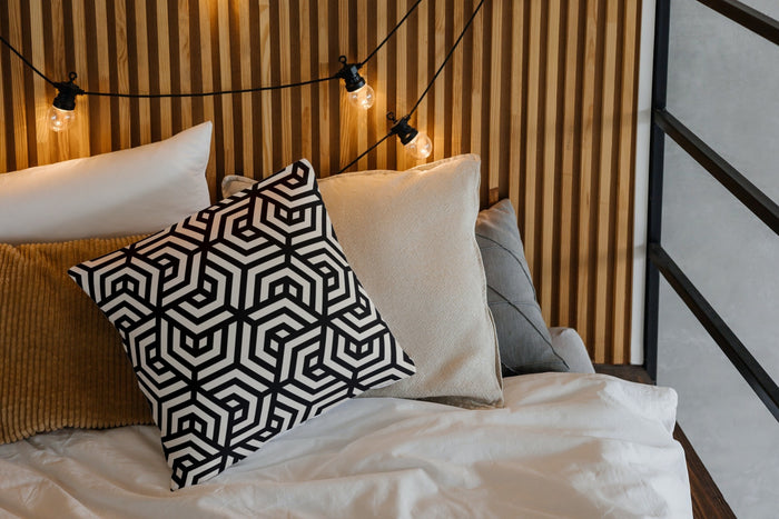 Abstract Geometric Outdoor Pillows Black & White