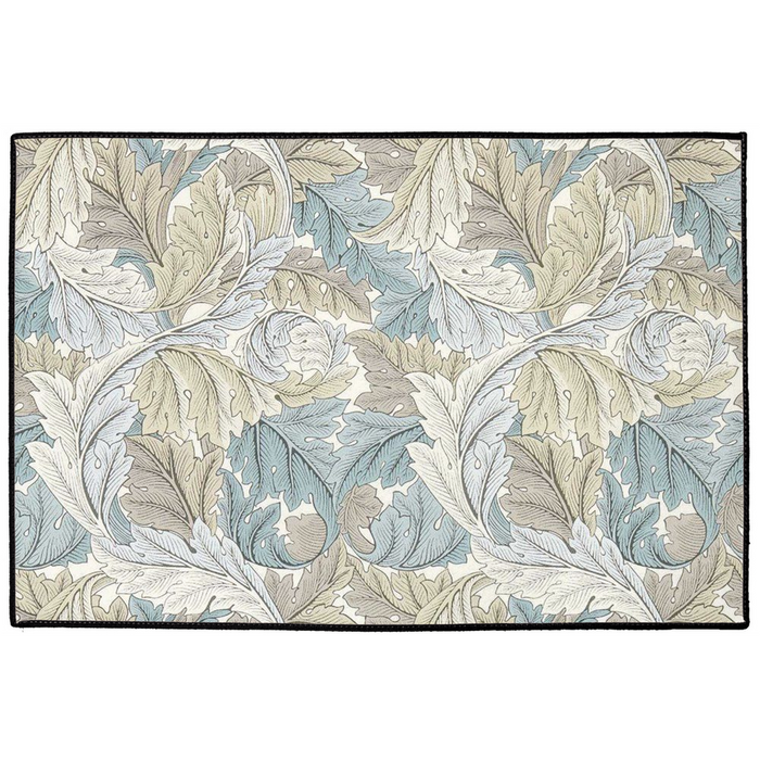 Acanthus Indoor/Outdoor Floor Mat William Morris Blue Pastel Cream
