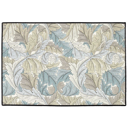 Acanthus Indoor/Outdoor Floor Mat William Morris Blue Pastel Cream