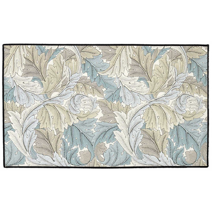 Acanthus Indoor/Outdoor Floor Mat William Morris Blue Pastel Cream