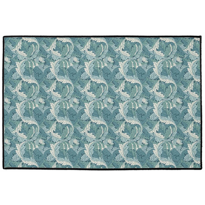 Acanthus Indoor/Outdoor Floor Mat William Morris Blue Teal