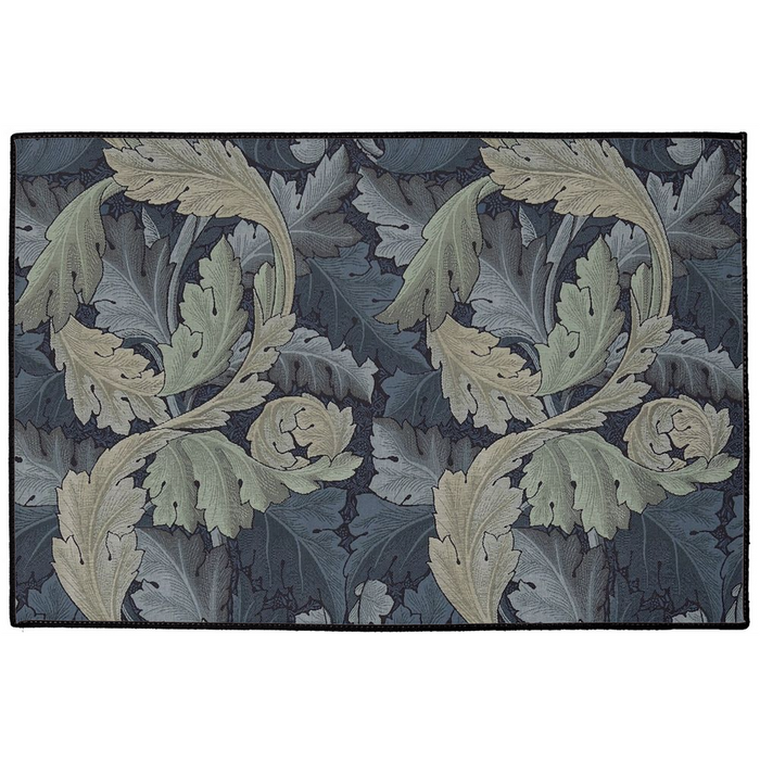 Acanthus Indoor/Outdoor Floor Mat William Morris Dark Indigo Blue