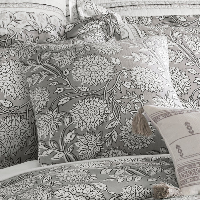 Adare Grey Quilted Pillow