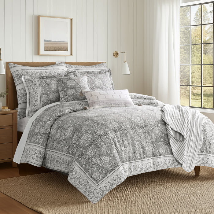 Adare Grey Quilted Pillow