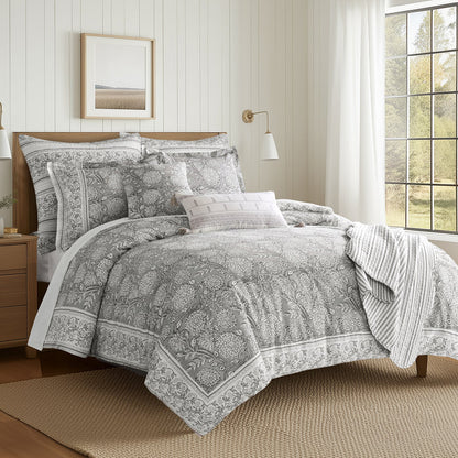 Adare Grey Quilted Pillow