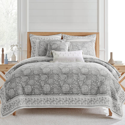 Adare Grey Quilted Pillow