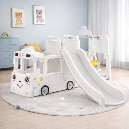 ALL 4 KIDS Lucas Baby Slider and Swing Play Center with Bus