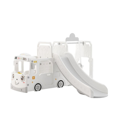 Lucas Baby Slider and Swing Play Center with Bus - White