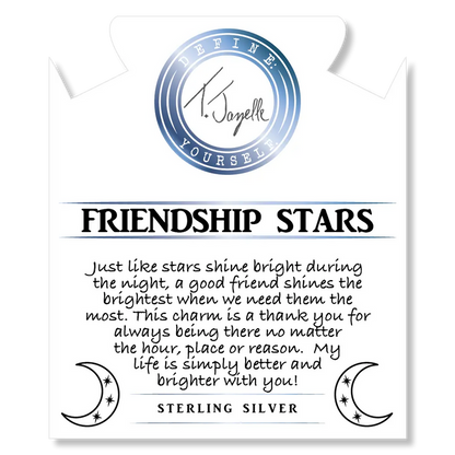 Amethyst Stone Bracelet with Friendship Stars Sterling Silver Charm