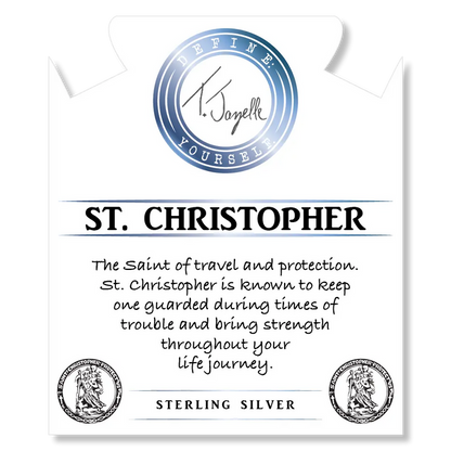 Amethyst Stone Bracelet with Saint Christopher Sterling Silver Charm