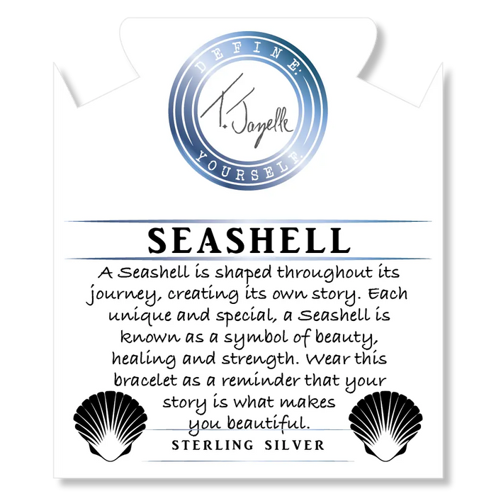 Amethyst Stone Bracelet with Seashell Sterling Silver Charm