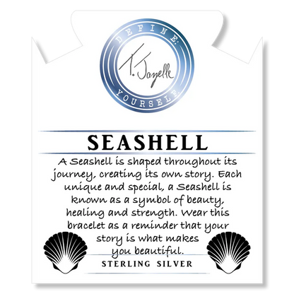 Amethyst Stone Bracelet with Seashell Sterling Silver Charm