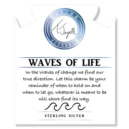 Amethyst Stone Bracelet with Waves of Life Sterling Silver Charm