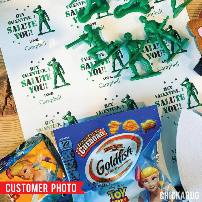 Army Toy Valentine's Day Stickers