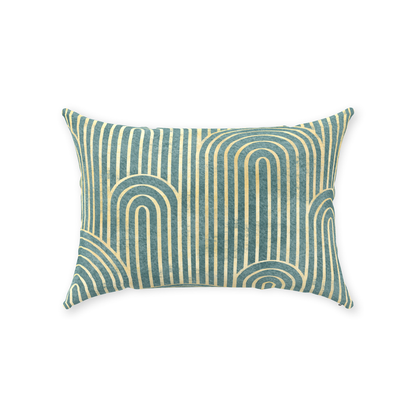 Art Deco Cotton Pillows Gatsby Curve Green Gold