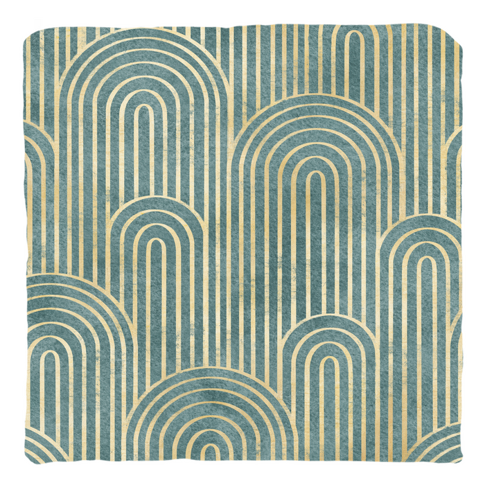 Art Deco Cotton Pillows Gatsby Curve Green Gold