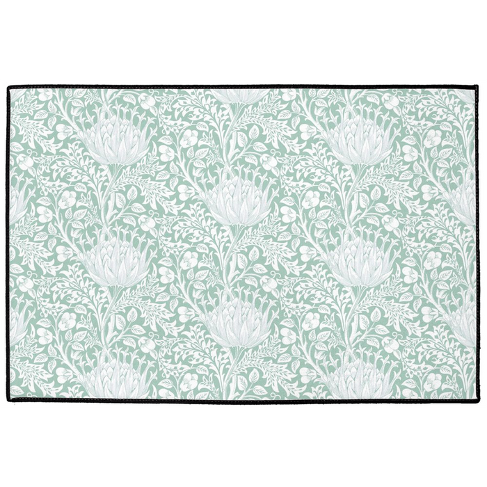 Artichoke Indoor/Outdoor Floor Mat William Morris Aqua Mint