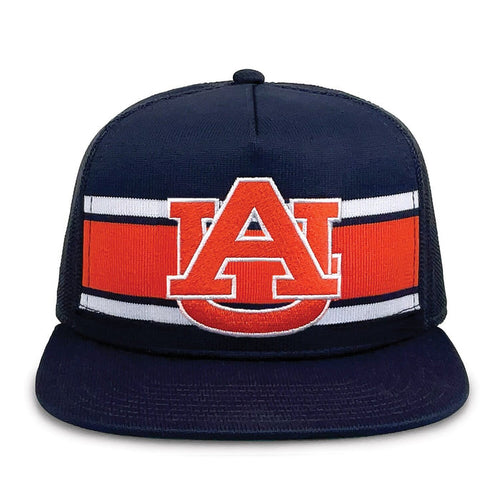 Auburn University Class of '92 trucker hat, front view with embroidered logo and stripes