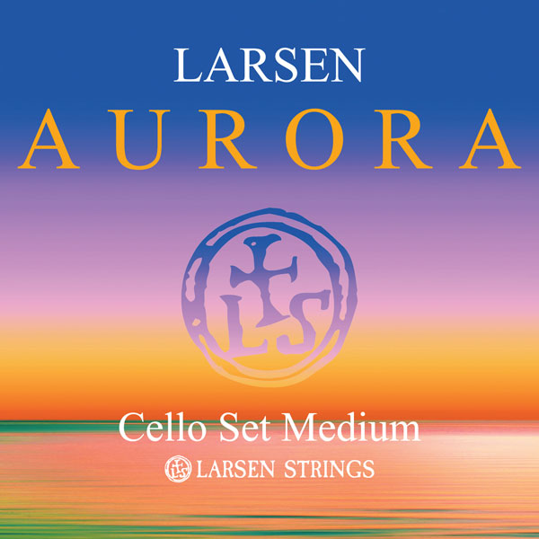 Larsen Aurora Cello Strings showing front of package