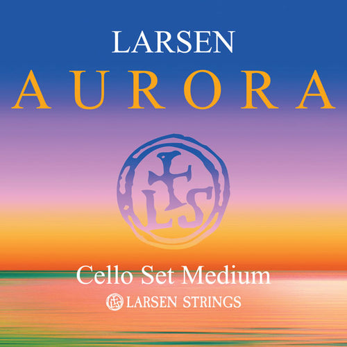 Larsen Aurora Cello Strings showing front of package