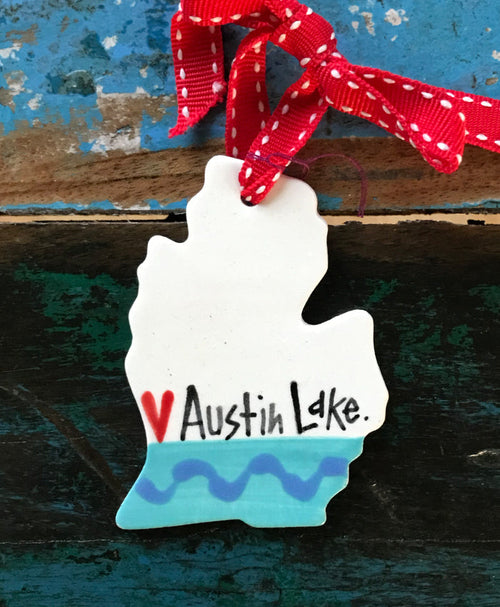Austin Lake Ceramic Ornament
