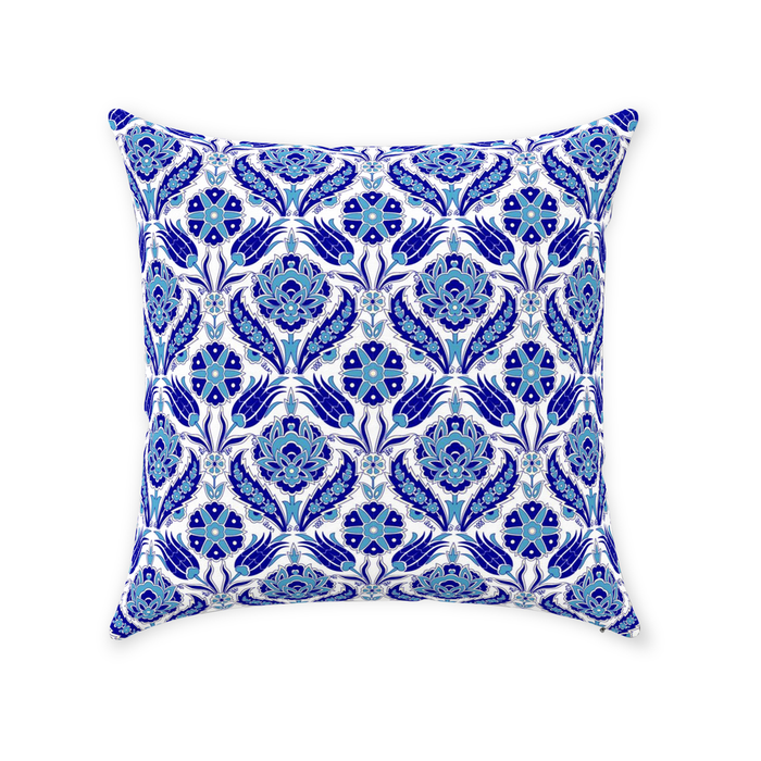 Azra II Ottoman Cotton Pillows Aqua Blue