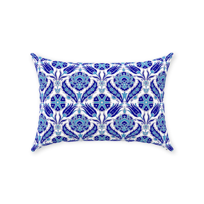 Azra II Ottoman Cotton Pillows Aqua Blue