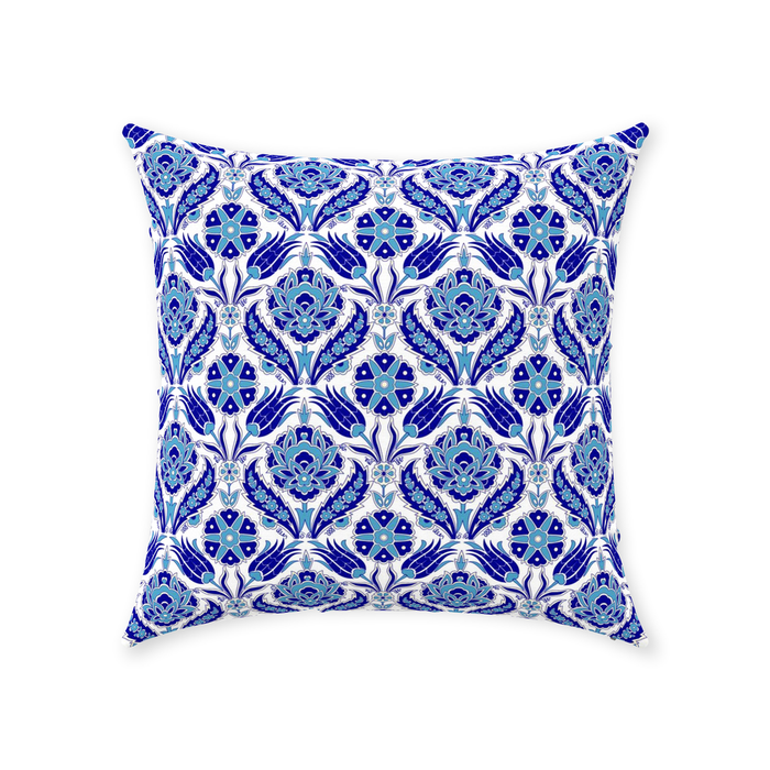 Azra II Ottoman Cotton Pillows Aqua Blue