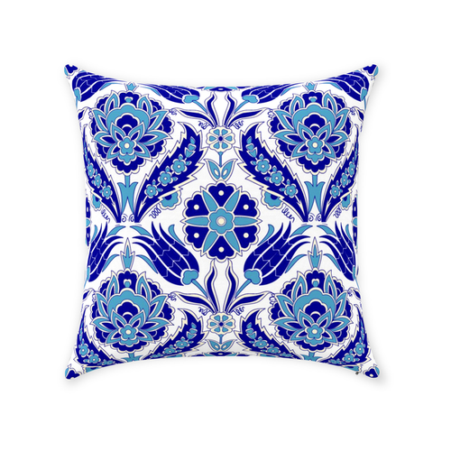 Azra Ottoman Cotton Pillows Aqua Blue