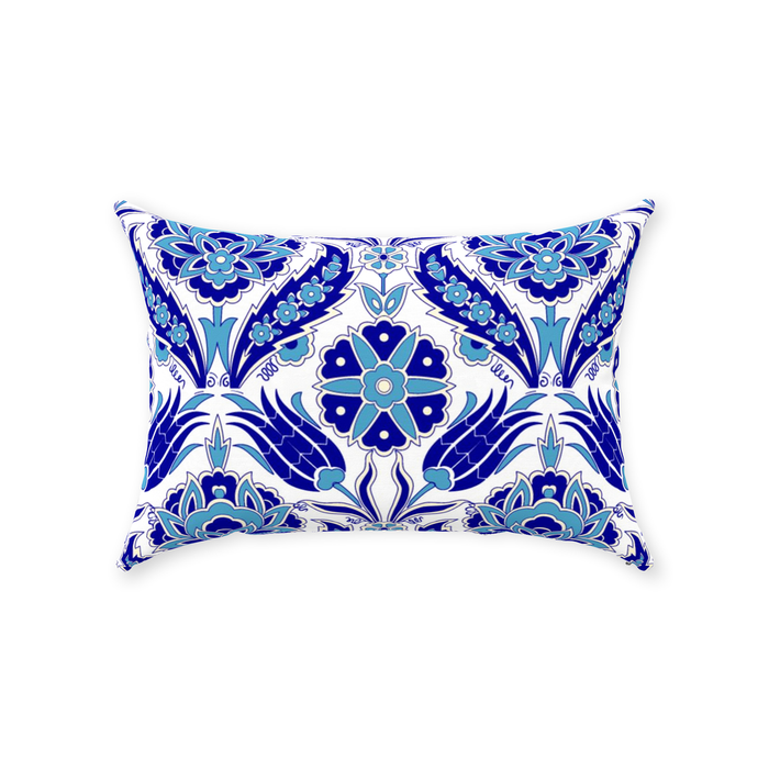 Azra Ottoman Cotton Pillows Aqua Blue