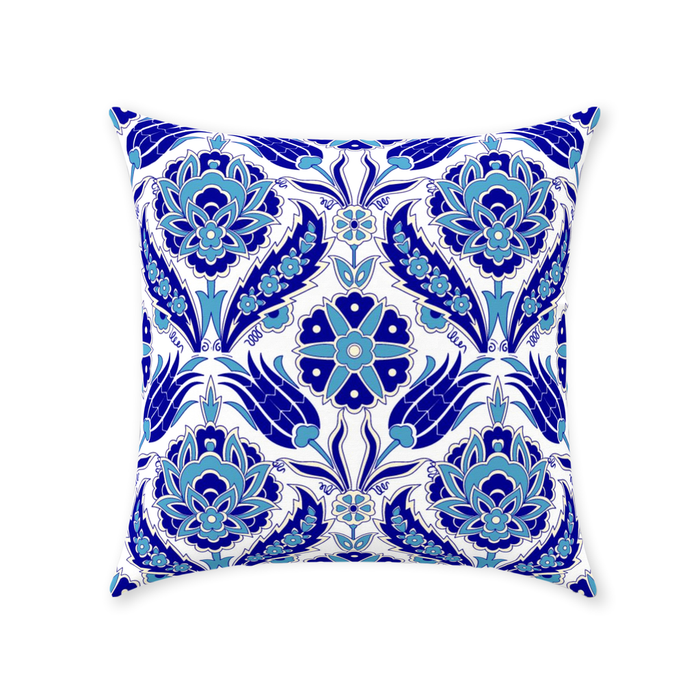 Azra Ottoman Cotton Pillows Aqua Blue